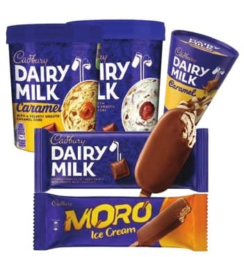 Cadbury Ice Cream Assortment (Dairy Milk Tubs, Sticks, Moro)
