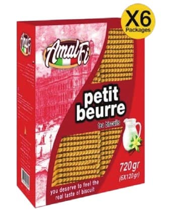 Amalfi Petit Beurre Tea Biscuits 720g (6x120g)