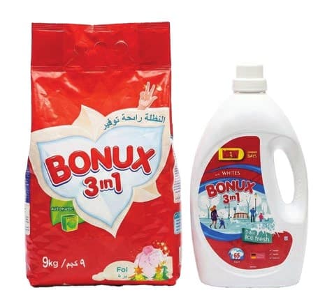 Bonux 3in1 Detergent Powder 9kg & Liquid Assorted