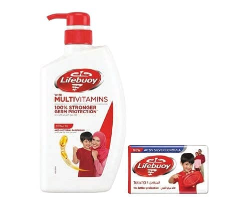 Lifebuoy Multivitamins Antibacterial Body Wash & Total 10 Soap Bar Assorted