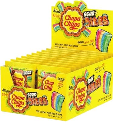 Chupa Chups Sour Bites Mixed Fruit Display Box