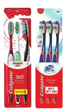 Colgate Toothbrush Value Packs (360 Advanced White & 360 Floss-Tip) image 1